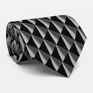 Stylish Black White Grey Pattern Tie