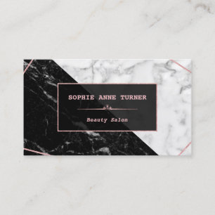 Stylish Black White Marble Rose Gold Appointment