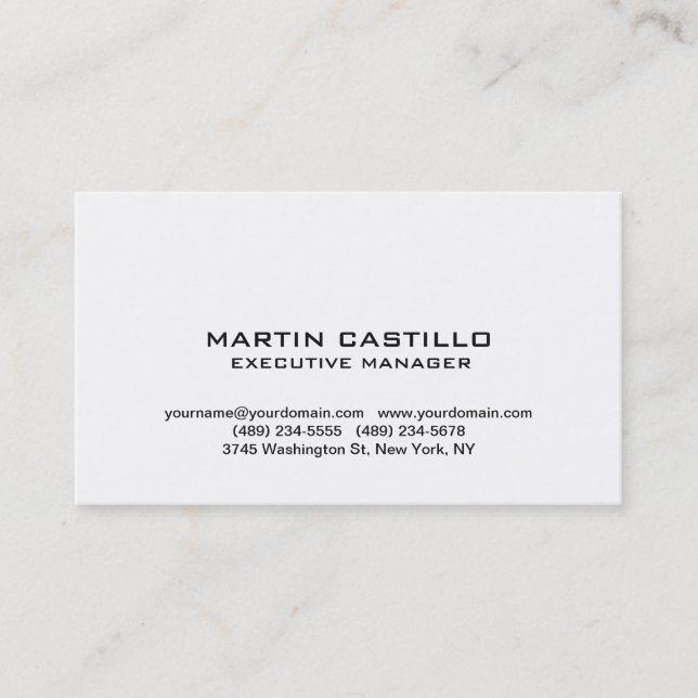 Stylish Black White Modern Professional Business Card (Front)