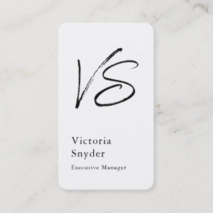 Stylish Black & White Monogram Professional Business Card