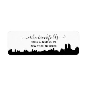 Stylish Black White New York  Return Address