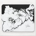 Stylish Black & White Original Stipple Art Floral Mouse Pad<br><div class="desc">Brighten your workspace with this mousepad, featuring an original fine art stippled ink illustration of gladiolas. Black and white pointillism dot illustration. Personalize with custom message or name. Perfect for everyday use at home or office workspace. Great gardener gift and more. Original art by Reedstudio.</div>