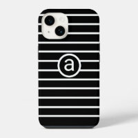 Stylish Black White pattern Monochromatic Name