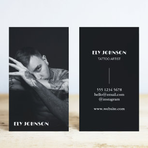 Stylish Black & White Photo Casual  Business Card