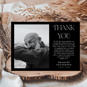 Stylish Black & White Photo Sympathy Thank You Card