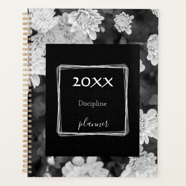 Stylish black white  planner (Front)