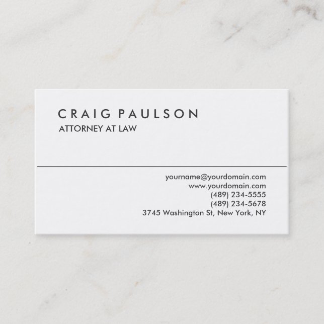 Stylish Black White Professional Business Card (Front)