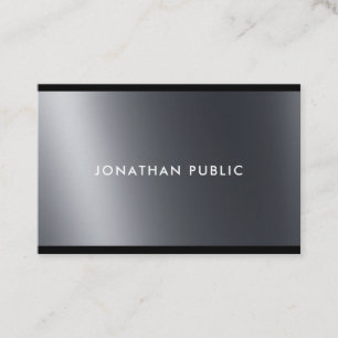 Stylish Black White Professional Modern Chic Plain Business Card