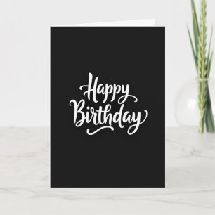 Stylish Black White Script Card