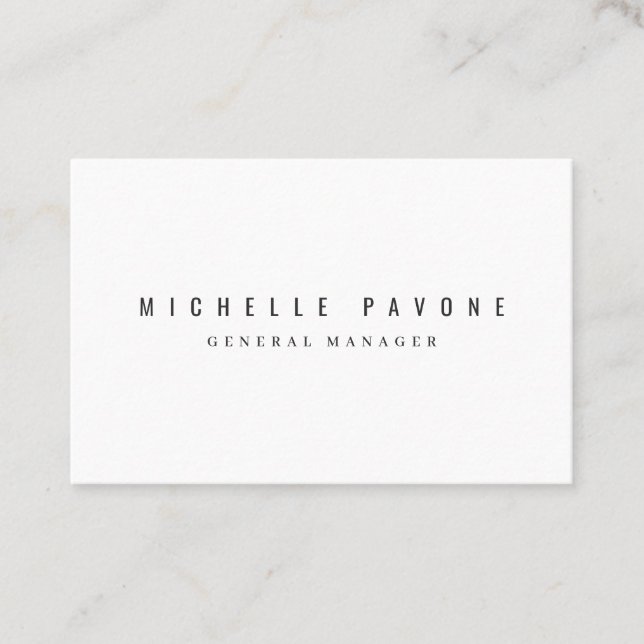 Stylish Black & White Simple Plain Professional Business Card (Front)