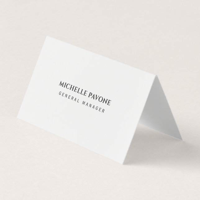 Stylish Black & White Simple Plain Professional Business Card (Front)