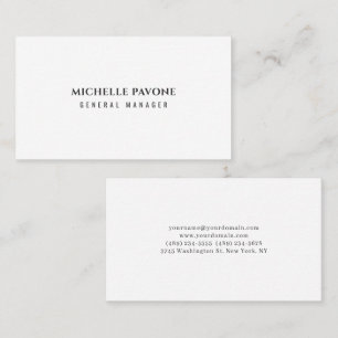 Stylish Black & White Simple Plain Professional Business Card