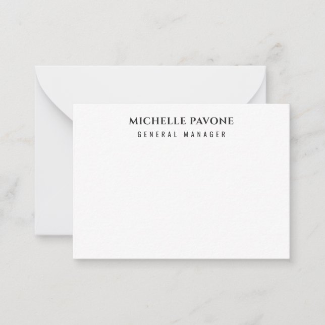 Stylish Black & White Simple Plain Professional Card (Front)