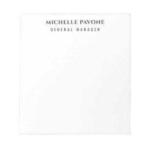 Stylish Black & White Simple Plain Professional Notepad