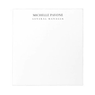 Stylish Black & White Simple Plain Professional Notepad
