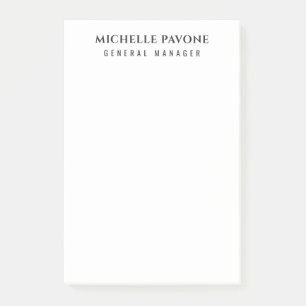 Stylish Black & White Simple Plain Professional Post-it Notes