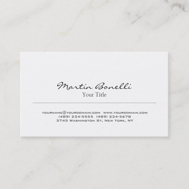 Stylish Black & White Trendy Business Card (Front)