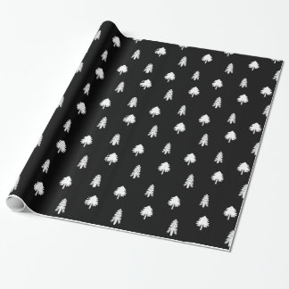 Stylish Black with White Trees Wrapping Paper