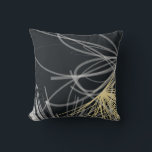Stylish Black Yellow Abstract Design Cushion<br><div class="desc">This modern throw pillow features a stylish organic abstract design of white and yellow ribbons on a black background. A simple, trendy and elegant throw pillow for your bedroom, favourite chair, as an elegant addition in your family room or living room decor, or a thoughtful modern home gift for any...</div>