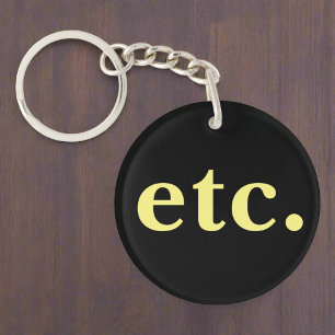 Stylish Black & Yellow Bold Typography Quote  Key Ring