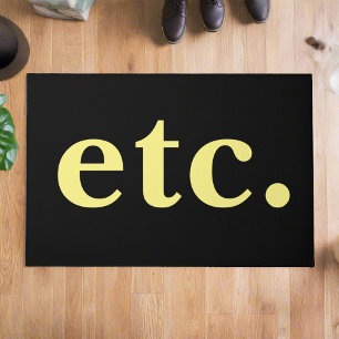 Stylish Black & Yellow Bold Typography Welcome Doormat