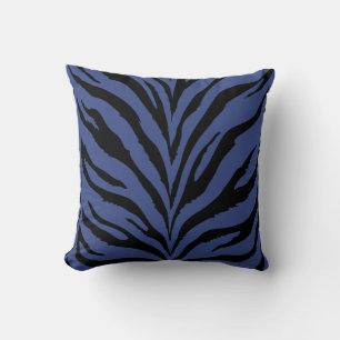 Stylish Blue and black tiger print Cushion