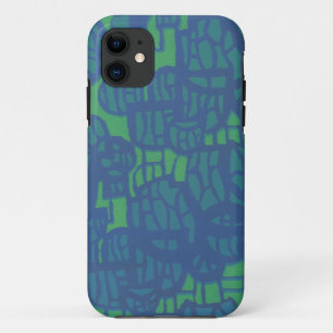 Stylish Blue and Green Abstract Bubbles Design Case-Mate iPhone Case