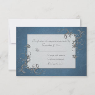 Stylish Blue and Silver RSVP Cards