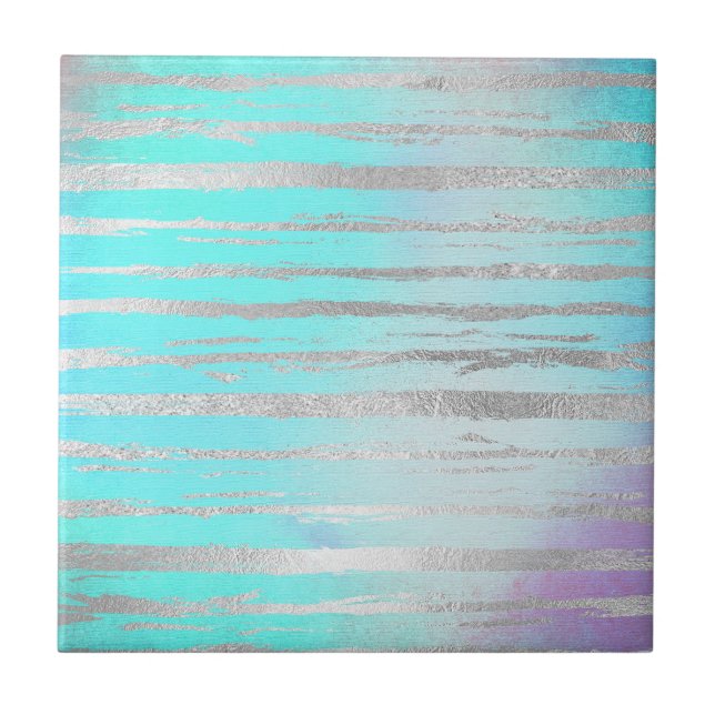 Stylish Blue and Silver Tile (Front)