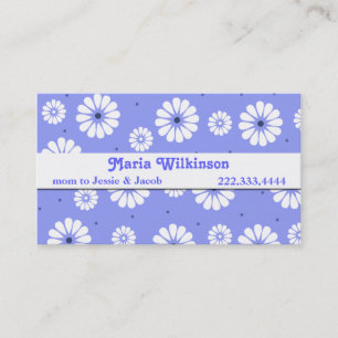 Stylish Blue and White Daisy Mummy Card