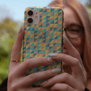 Stylish Blue and yellow geometric pastel pattern Case-Mate iPhone Case