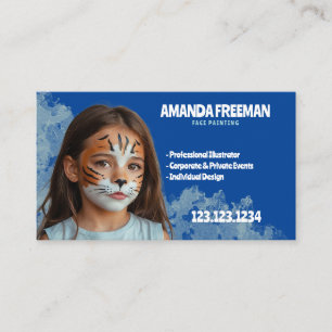 Stylish Blue Artist Face Painting Business Card