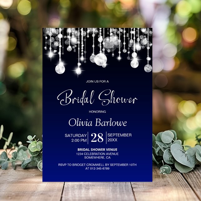 Stylish Blue Bridal Shower Invitation (Creator Uploaded)