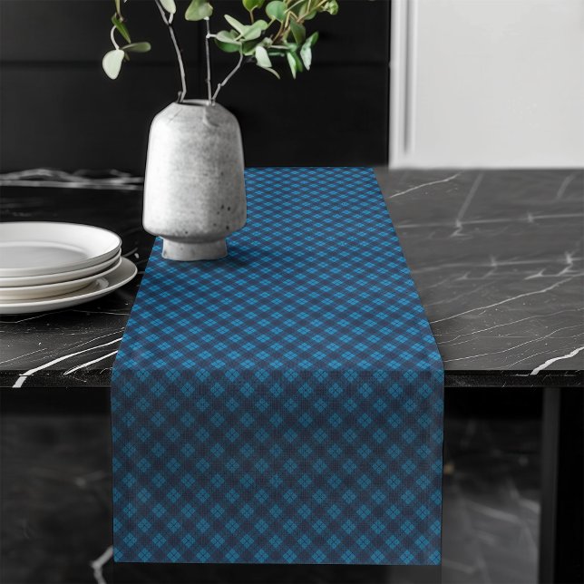 Stylish Blue Check Table Runner for Interiors (Stylish Blue Check Table Runner for Interiors)