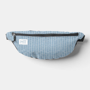 Stylish Blue Chevron Monogram Initials Bum Bags