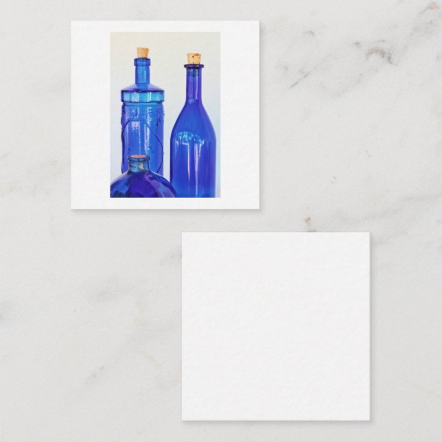 Stylish Blue Glass Cork Bottles Pattern Enclosure Card (Front/Back)