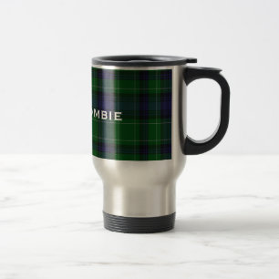 Stylish Blue & Green Abercrombie Tartan Plaid Travel Mug