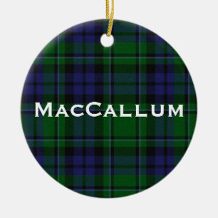Stylish Blue & Green MacCallum Tartan Plaid Ceramic Tree Decoration
