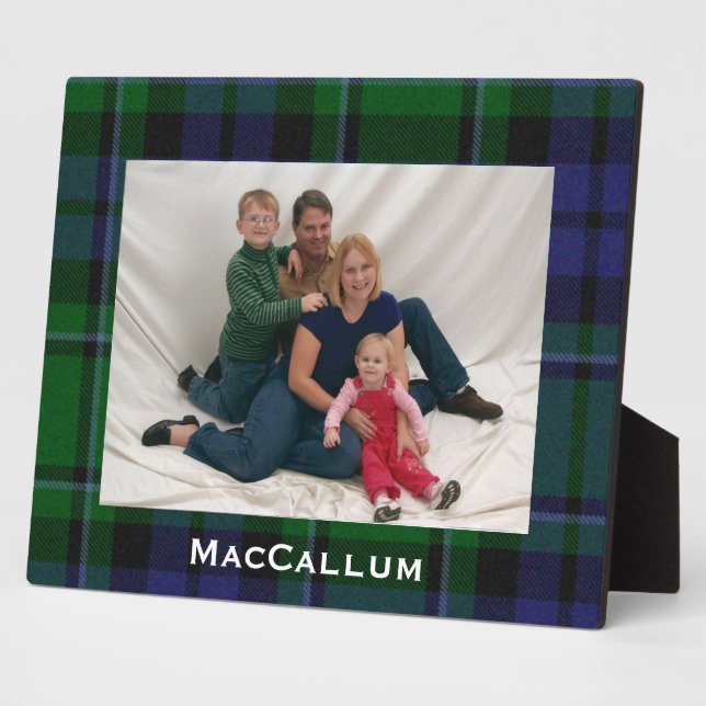 Stylish Blue & Green MacCallum Tartan Plaid Plaque (Side)