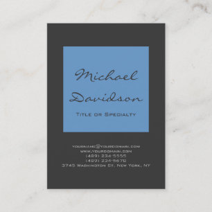 Stylish Blue Grey Script Business Card