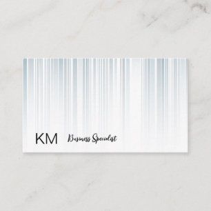 Stylish Blue Grey Vert Lines Business Card