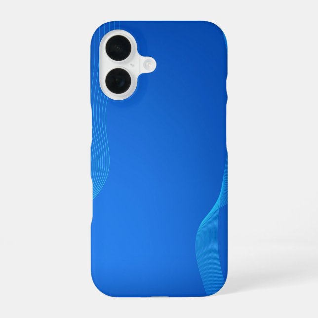 Stylish Blue leather iPhone 16 Case (Back)