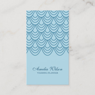 Stylish Blue Line Geometric Social Media Business Card