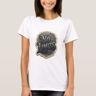 Stylish Blue NO LIMITS Quote Shirt