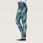 Stylish Blue Ombre Modern Geometric Pattern Leggings<br><div class="desc">A stylish modern geometric pattern of triangles in beautiful grey and blue ombre.</div>
