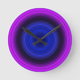 Stylish Blue Pattern Round Clock