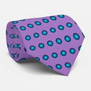 Stylish Blue Polka Dot w. Lavender Background Tie