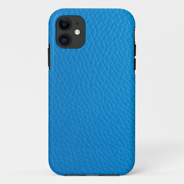 Stylish Blue Rexine Texture Design Case-Mate iPhone Case (Back)