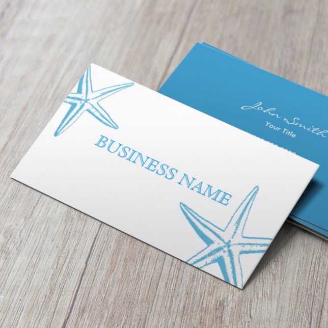 Stylish Blue Starfish Beauty Salon Business Card (Creator Uploaded)