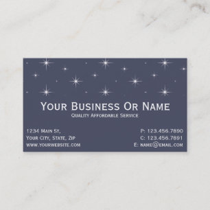 Stylish Blue Starry Night On Delft Blue Business Card